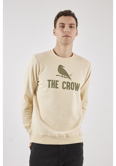 The Crow Zoom Ekru O-yaka Sweatshırt Ekru