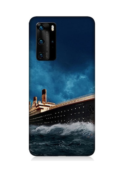 Huawei P40 Pro Uyumlu Fırtınalı Gemi Desenli Silikon Kılıf