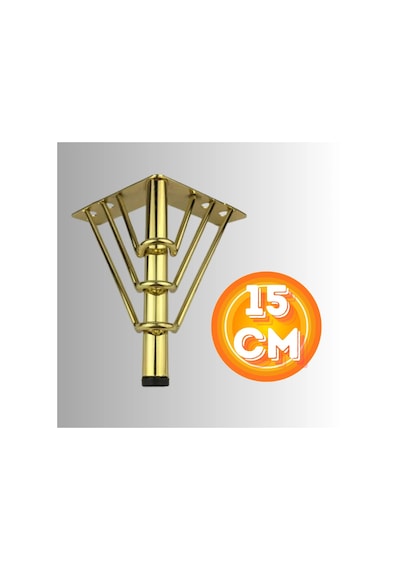 15 Cm Metal 3 Telli Koltuk Ayağı Mobilya Ayağı Ünite Ayağı Konsol Ayağı Puf Berjer Ayağı Gold