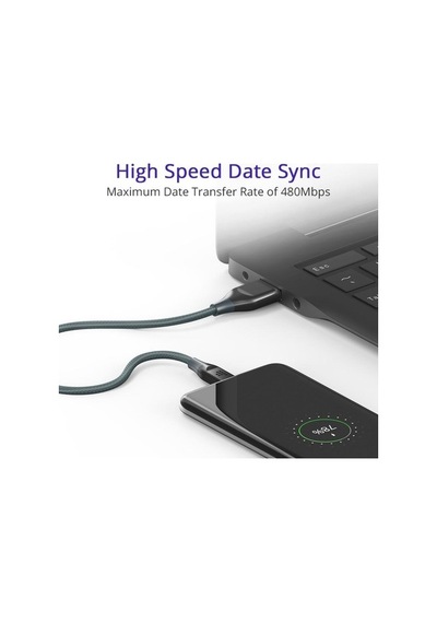Tronsmart ATC6 3A Örgülü USB-A to Type-C Şarj ve Data Kablosu 1 Metre
