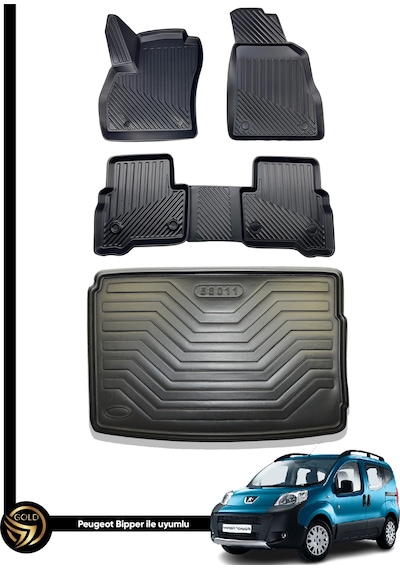 Peugeot Bipper 3d Havuzlu Paspas + Bagaj Havuzu İkili Set