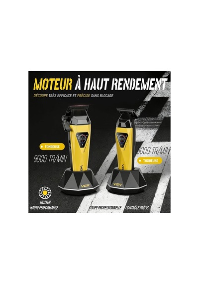 Tıraş Makinesi Seti V-877 S3 - Profesyonel 3'lü 9000 Rpm Dlc Bıçak - Sarı