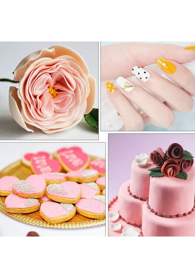 Çiçek Modelleme Çubuğu 5li Marzipan Seti Şeker Hamuru Çömlek Sera