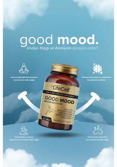Good Mood Booster 5Htp Ve Valerian İçen Takviye Edici Gıda 60 Tablet