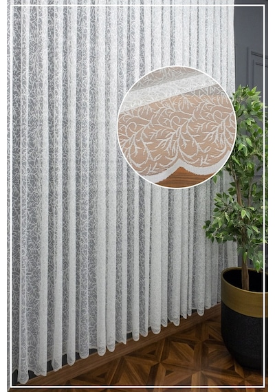 Evdepo Home Sarmaşık Kullanıma Hazır Tül Perde