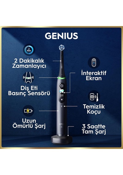 Oral-b İo9 Şarjlı/elektrikli Diş Fırçası, 2'li Set, Rose Quartz &amp Siyah, 2 Fırça Başlığı, Hızlı Manyet Diğer