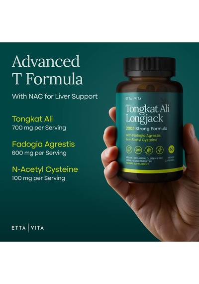 Etta Vita Tongkat Ali Longjack 200:1 Str.ong Formula With Fadogia Agrestis 60 Veggie Kapsül Orijinal Usa Menşeii Dmmedicineden