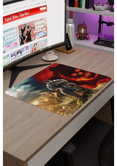 Gears Of War Kaymaz Dikişli Kauçuk Oyuncu Mousepad V1 - 48x40 Xl Gaming Mouse Pad Fare Altlığı