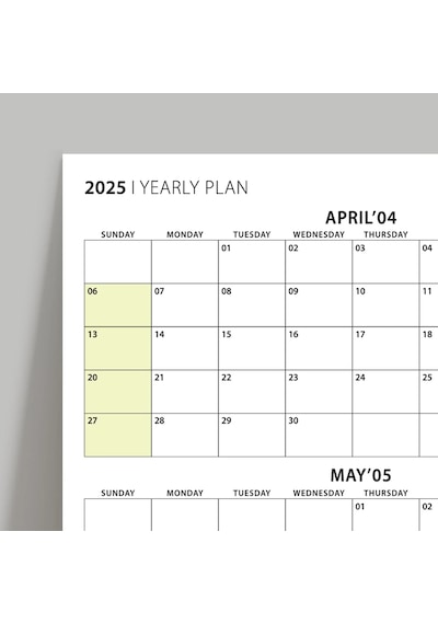 Amerikan Standardı Takvim, Üç Aylık Planlayıcı 2027 Duvar Takvimi, Nisan - Haziran 2027, 90 Günlük P