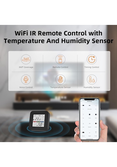 Tuya Smart Wifi Infrared Sıcaklık Ve Nem Kontrol Sensörü Amazon Alexa Google Home Uyumlu