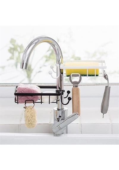 Buffer Paslanmaz Mutfak Banyo Musluğuna Sabitlenebilir Sabunluk
