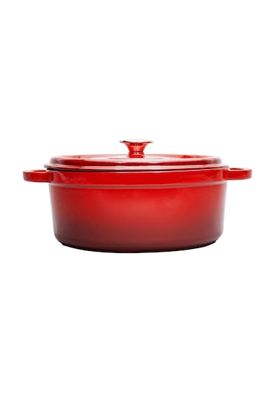 Sürel Aroma Kapak Degrade Kırmızı Yuvarlak Döküm Tencere 32 Cm