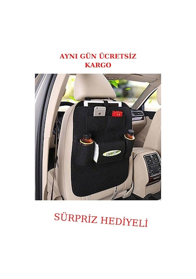 Araba Koltuk Arkası Keçe Organizer Araç Oto Düzenleyici Aksesuar