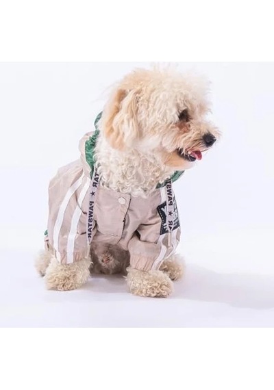 2as Polarlı Bej-yeşil Küçük Irk Köpekler İçin Su Geçirmez Yağmurluk Tulum M 142335