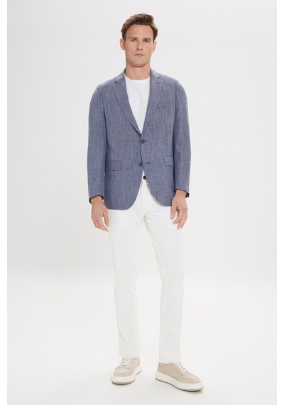 AC&Co / Altınyıldız Classics Erkek Lacı Comfort Fit Rahat Kesim Mono Yaka Diagonal Desenli Blazer Ceket Lacı AC&Co / Altınyıldız Classics Erkek Lacı Comfort Fit Rahat Kesim Mono Yaka Diagonal Desenli Blazer Ceket Lacı
