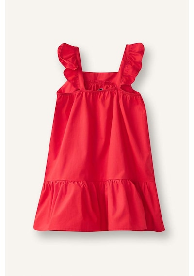 Defacto Kolsuz Poplin Kırmızı Elbise Kız Bebek I0491a526hsrd286 Kırmızı-rd286