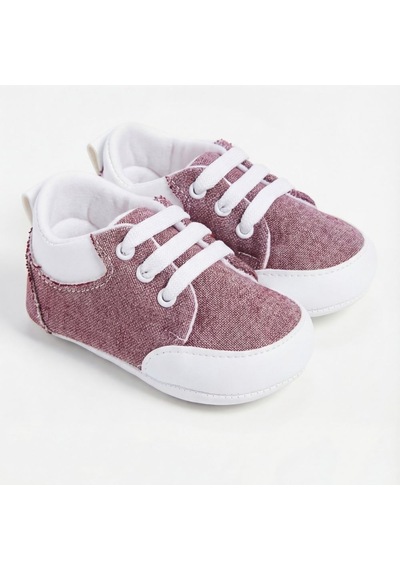 Pufien Bebek Bağcıklı Yazlık Patik Yenidoğan Renkli Günlük Bebek Sneaker Ayakkabı - Mor