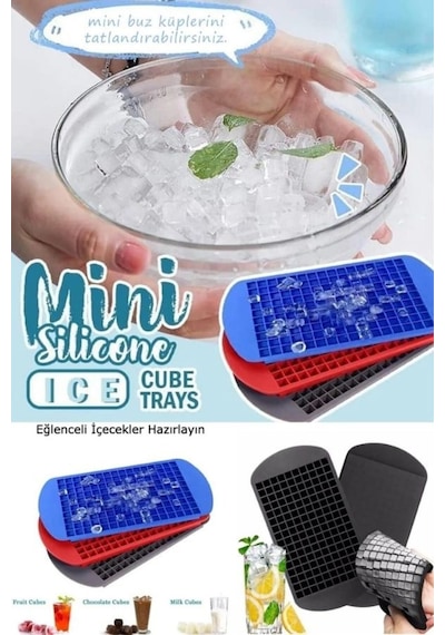 Esnek Silikon Buz Kalıbı Mini Buz Küpleri 24x12x1 Cm 160 Silikon Silikon Diğer