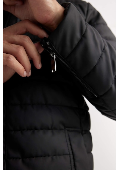 DeFacto Su İtici Slim Fit Suni Deri Mont Dar Kesim Dik Yaka Fermuarlı Cepli B3568AX25SPBK27 DeFacto Su İtici Slim Fit Suni Deri Mont Dar Kesim Dik Yaka Fermuarlı Cepli B3568AX25SPBK27