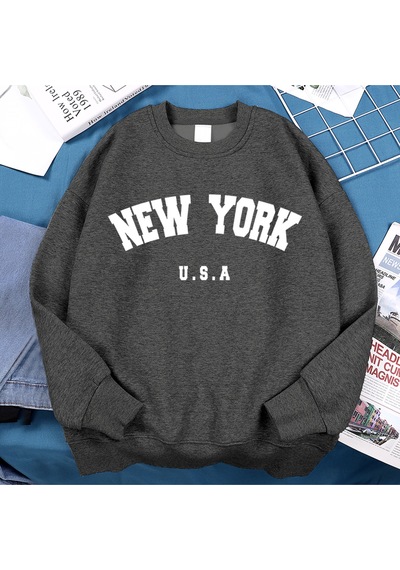 Startmore Startmorenew York Abd Mektup Baskı Streetwear Adam Gevşek Spor Giyim Moda Yüksek Kaliteli Kapüşonlu Üs Antrasit