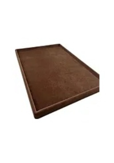 Süet Kumaş Kahve Renk 34/24 Cm Takı Servis Sunum Tablası Çok Renkli