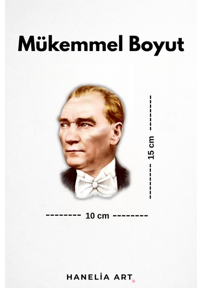 Priz Üstü Mustafa Kemal Atatürk Sticker Parlak Duvar Sticker Çocuk Odası Dekoru Çok Renkli