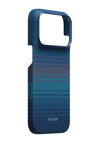 Apple iPhone Uyumlu 18 Pro Max Kılıf M-safeli Aramid Karbon Fiber Pitaka Moonrise 2.0 Nights Seri Kapak Lacivert