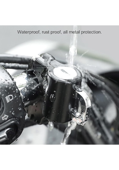 Kyrotech Universal Motosiklet Kask Kilidi 22 Ve 26 Mm Ayarlanabilir Gidon Uyumlu, Çift Anahtarlı Güvenlik Kilidi, Su