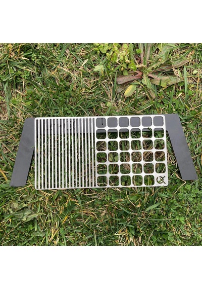Paslanmaz Çelik Bushcraft Dikdörtgen 13cm X 24cm Metal Izgara Latnox Çınar Extreme Gri