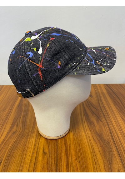 Jean Denim Kot Kumaş Vintage Unisex Cap Şapka Füme - Siyah