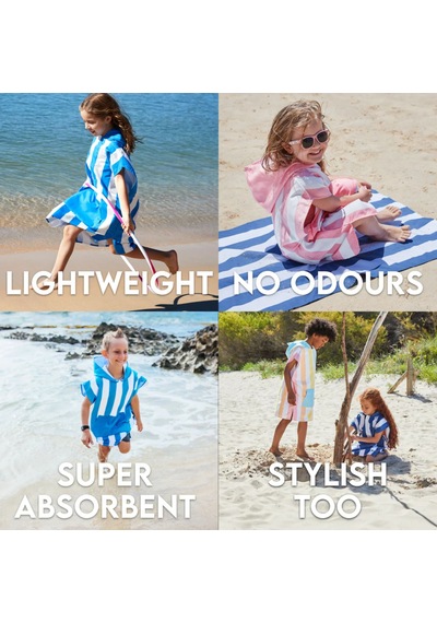 Dock And Bay Uv Korumalı Çocuk Pançosu S Whitsunday Blue