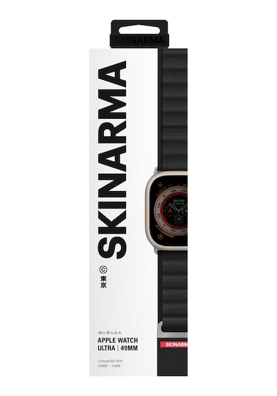 Watch Ultra 49mm Kordon Skinarma Kobu Hasır Strap Kayış Siyah
