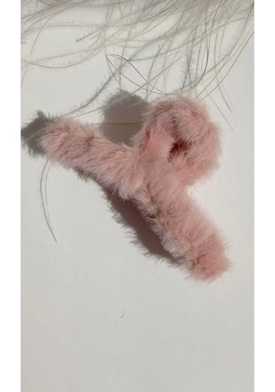 Peluş Yumuşak Tüylü Mandal Toka Somon