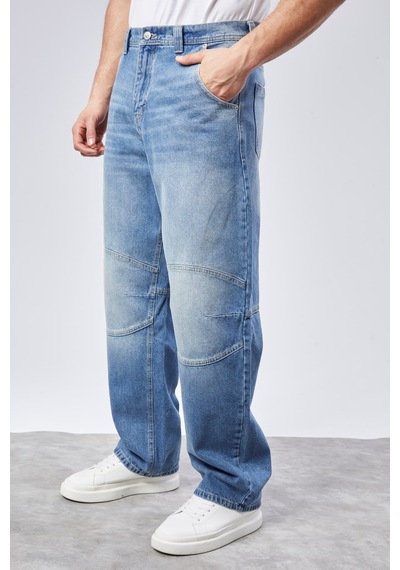 Cedy Denim Cedy Denım Yüksek Kalite Erkek Yüksek Bel Skater Baggy Jeanpantolon C362 Açık Mavi