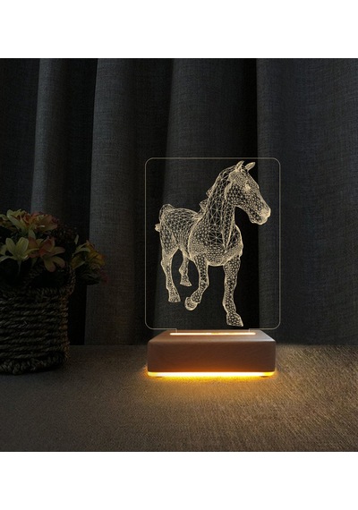 At Tasarımlı Lamba 3d Led Masa Lambası Doğum Günü Hediyesi Lamba
