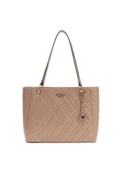 Guess Isemay Logo Patent Shopper Kadın Omuz Çantası Hwgg9628250 Bej