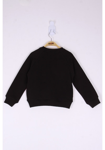 Toontoy Kız Çocuk Taç Baskılı Sweatshirt Siyah