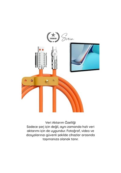 Şarjkablosu 3in1 Manyetik Hızlı Şarj Kablosu 120w Type C Lightning Micro Usb Çinko Alaşımlı 1.2 Met