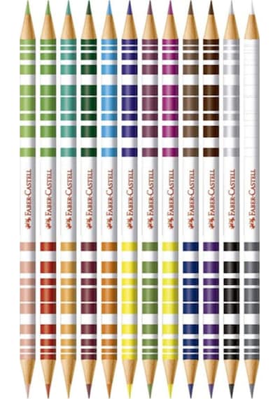 Faber-castell Bicolor Çift Uçlu Kuru Boya Kalem Seti 24 Renk Çok Renkli