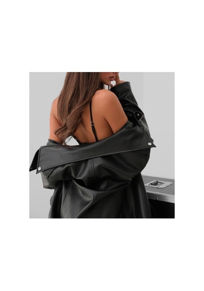 Jk Stores Vatkalı Oversize Biker Ceket Siyah