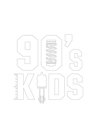 Beyaz Renk 90'S Kids Oto Sticker Araba Sticker