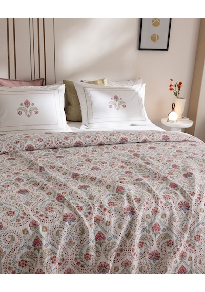 Madame Coco Bretagne King Size %100 Pamuk Karde Baskılı Çarşaflı Pike Takımı - Renkli 8684427310939 Çok Renkli