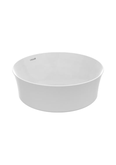 Creavit Fiore FI140 Oval Tezgâh Üstü Batarya Deliksiz Beyaz Lavabo Beyaz 40 x 40 CM