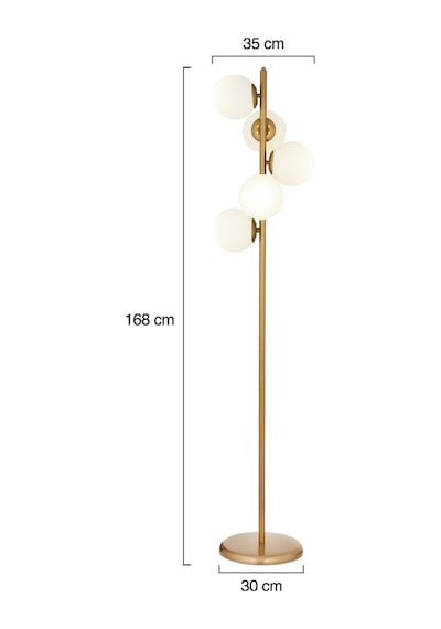 Uzel 5 Başlıklı Eskitme Modern Tasarım Metal Lambader