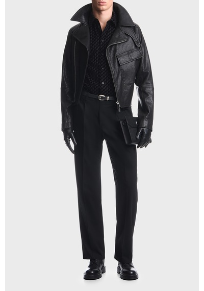 Emporio Armani Kadife Logolu Pamuklu Uzun Kollu Gömlek Erkek Gömlek Em006705 Af27982 Pc005 Siyah SİYAH