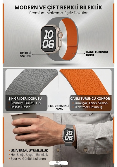 Apple Watch Uyumlu Siyah Dokulu Silikon Kordon Spor Kayış 42/44/45/49 Mm/ Ultra / Ultra 2 Soo-114