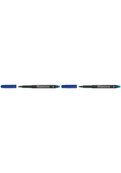 Faber-castell Asetat Kalemi M Uç, Mavi, Kalıcı Yazım, Asetat Silgili, Cd, Cam Ve Düz Yüzeyler İçin 2li Paket Genel