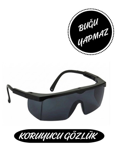 Buğulanmaz Siyah Koruyucu Gözlük