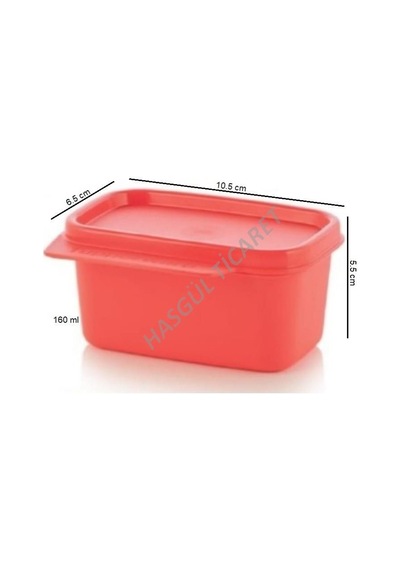Tupperware Renkli Dörtgen Saklama Kabı 160 Ml Çok Amaçlı Saklama Turuncu