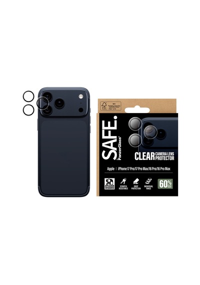 Safe By Panzerglass Apple Uyumlu iPhone 17 Pro Max 16 Transparent Kamera Lens Koruyucu Safe By Panzerglass Apple Uyumlu iPhone 17 Pro Max 16 Transparent Kamera Lens Koruyucu